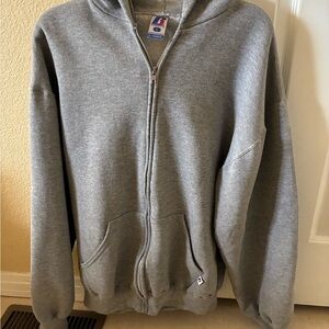 Russell Athletic Men's Gray Zip-Up Sweater